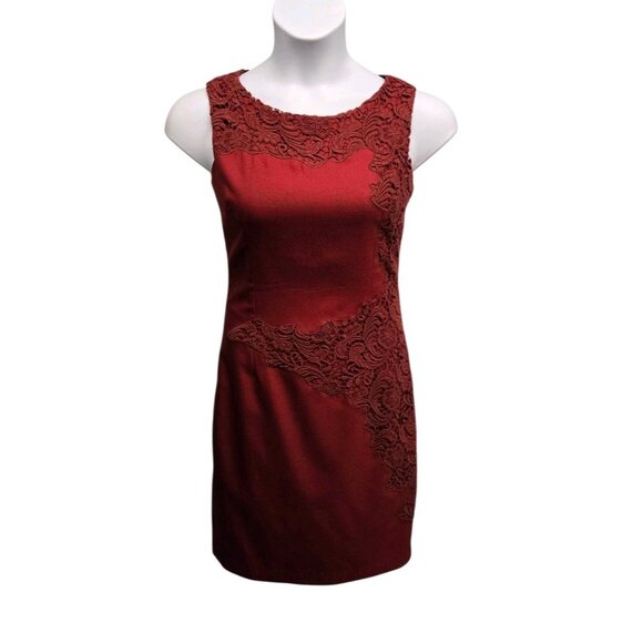 Peruvian Connection Womens 4 Brick Red Wool Sheath Dress Sleeveless  Workwear - Picture 1 of 9